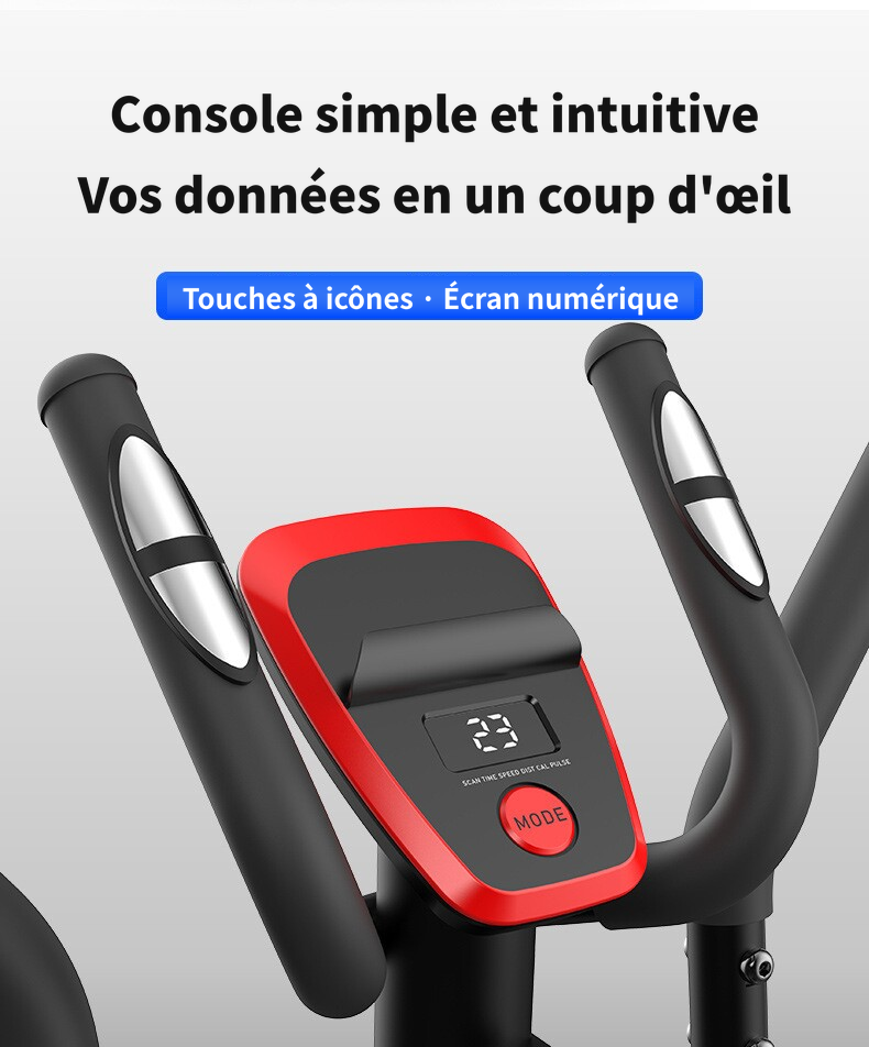 Temps, vitesse, distance, calories, pouls